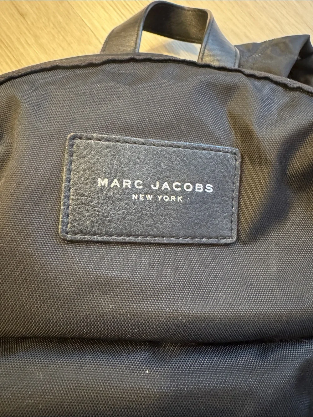 Marc Jacobs Black Nylon Backpack with Silver-Tone Hardware